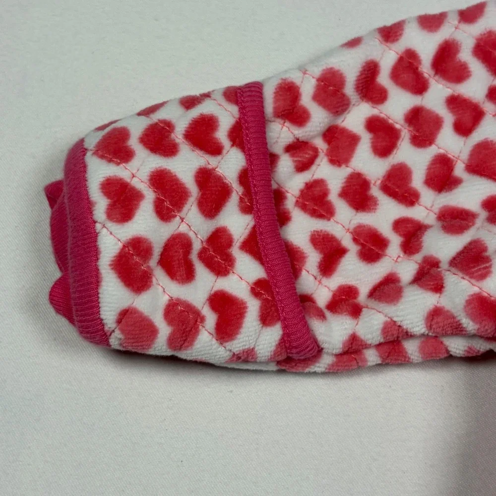 Nordstrom Baby Bunting Heart Print Hooded Bear Ears Quilted Winter Warm Newborn